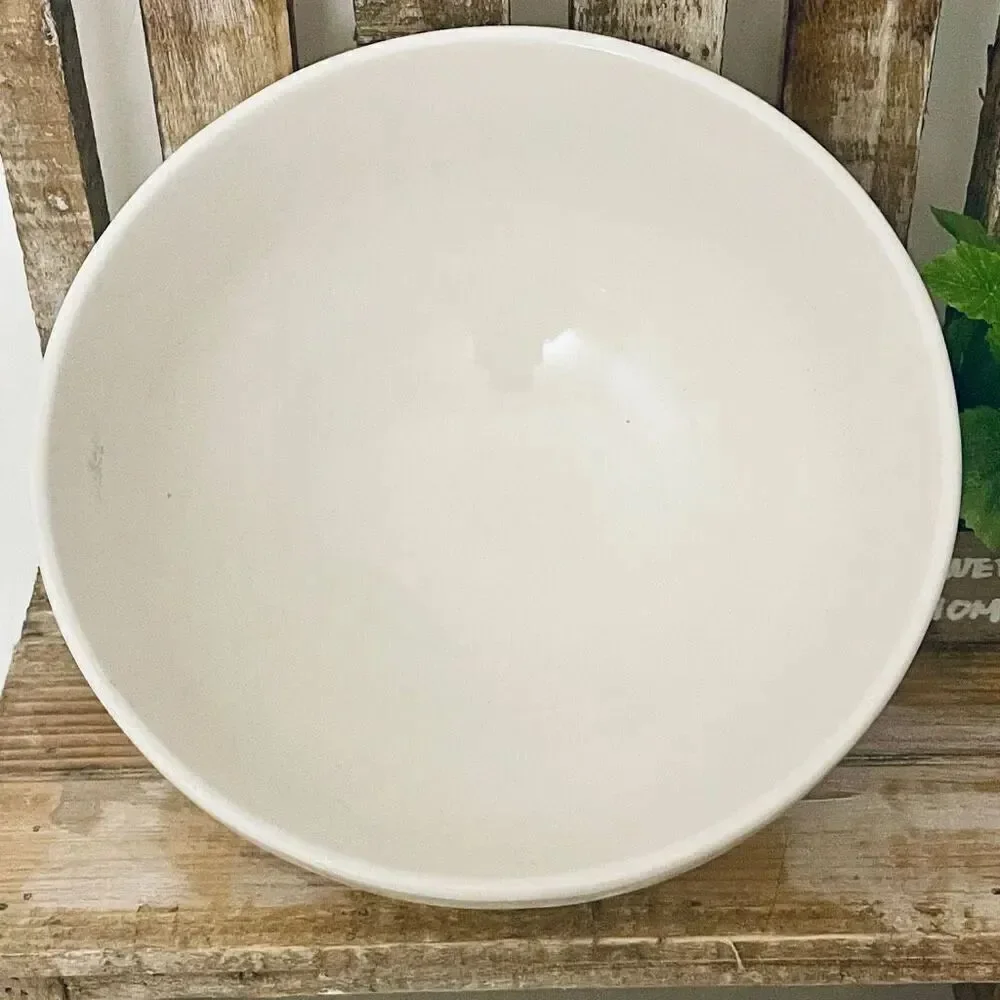 NWT Rae Dunn Gorgeous Large JUMBLE white Glossy Ceramic Serving Salad Pasta Bowl